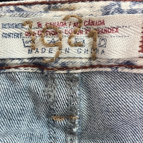 1921 Denim Women's Blue Surplus Bootcut Raw Hem Jeans Size 28/34 - Picture 10 of 12